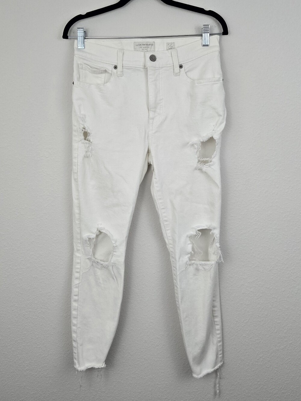 Lucky Brand White Distressed Skinny Ankle Jeans